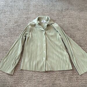 Princess Polly long bottom down satin shirt